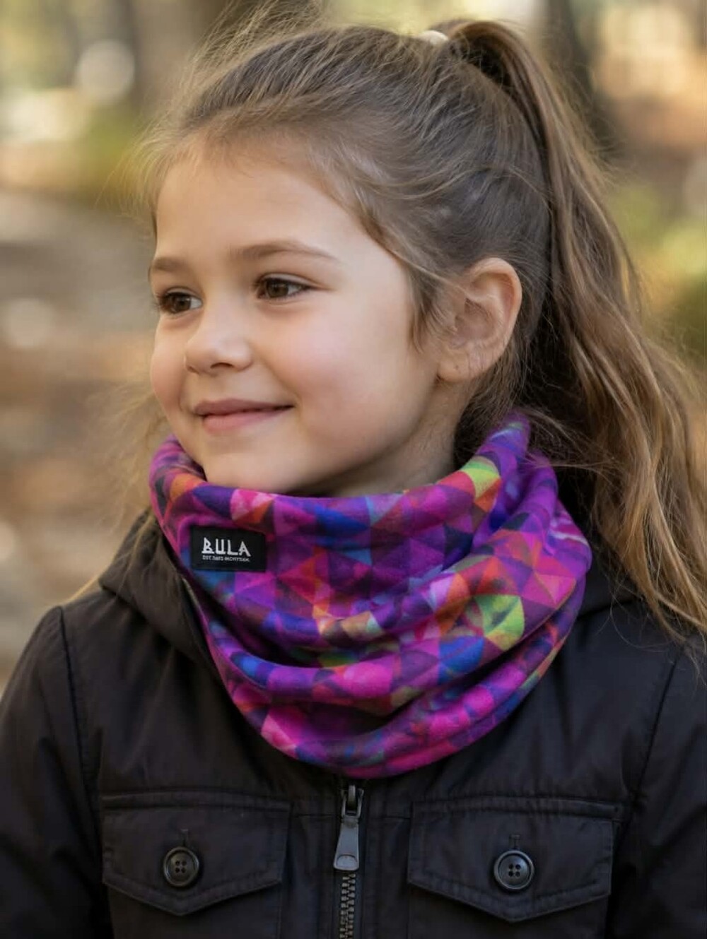 BULA Multicolor Geometric Fleece Neck Warmer